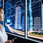 **Prompt 1:** A confident and analytical Vietnamese Business Analyst, wearing smart-casual attire, stands amidst a dynamic digital environment. Holographic projections of complex data flows, user journey maps, and abstract AI neural networks surround them, illustrating their problem-solving role. In the background, a modern cityscape reflecting Vietnam's burgeoning tech scene is subtly visible. The overall atmosphere is innovative and forward-thinking, emphasizing the BA's impact in transforming vague ideas into concrete, valuable solutions, especially with emerging technologies like AI.