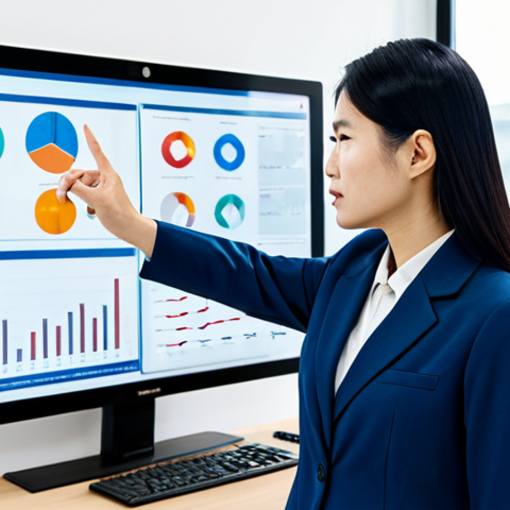 A professional Vietnamese Business Analyst, fully clothed in a modest business suit, stands confidently in a bright, modern office. They are pointing towards a large interactive screen displaying complex data visualizations and process flow diagrams, collaborating with a diverse team. The scene emphasizes problem-solving and the bridge between business and technology. Safe for work, appropriate content, perfect anatomy, natural pose, well-formed hands, proper finger count, natural body proportions, professional photography, high quality.