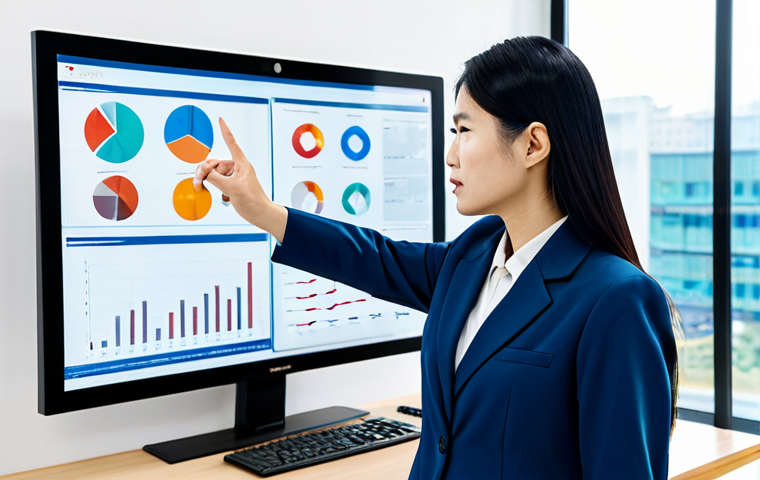 A professional Vietnamese Business Analyst, fully clothed in a modest business suit, stands confidently in a bright, modern office. They are pointing towards a large interactive screen displaying complex data visualizations and process flow diagrams, collaborating with a diverse team. The scene emphasizes problem-solving and the bridge between business and technology. Safe for work, appropriate content, perfect anatomy, natural pose, well-formed hands, proper finger count, natural body proportions, professional photography, high quality.