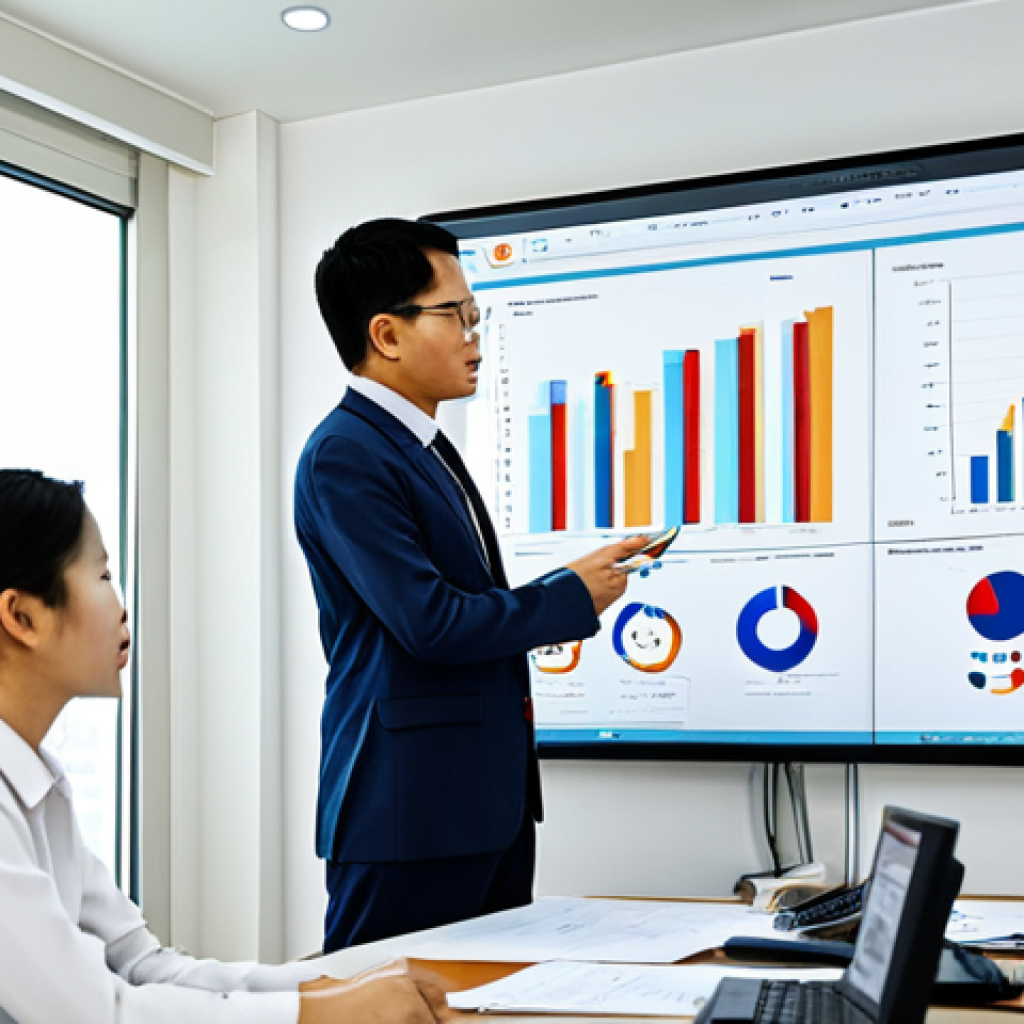 Business Analyst Meeting**
"A professional Business Analyst in appropriate attire, fully clothed, leading a meeting with diverse team members in a modern Ho Chi Minh City office, discussing project progress, charts and graphs displayed on a screen, safe for work, perfect anatomy, natural proportions, professional environment, modest attire, family-friendly, high-quality image."
**