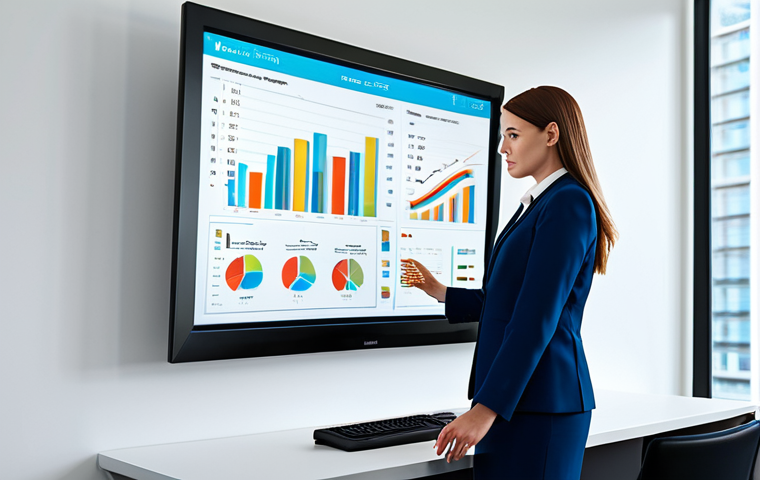 **Prompt:** A businesswoman in a tailored, modest business suit analyzing data charts on a large screen in a modern, brightly lit office. Emphasize professionalism and focus, fully clothed, appropriate attire, safe for work, perfect anatomy, correct proportions, well-formed hands, family-friendly, high-quality rendering, professional environment.