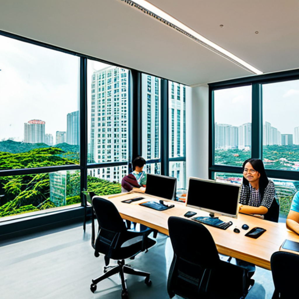 비즈니스 애널리스트 직무 정보 - Modern Co-working Space**
"A vibrant, modern co-working space in Ho Chi Minh City, Vietnam. Young p...